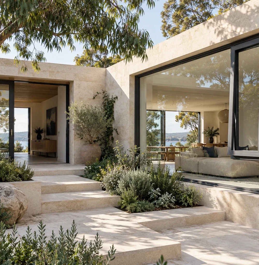 Casa con patio de inspiración en Sídney