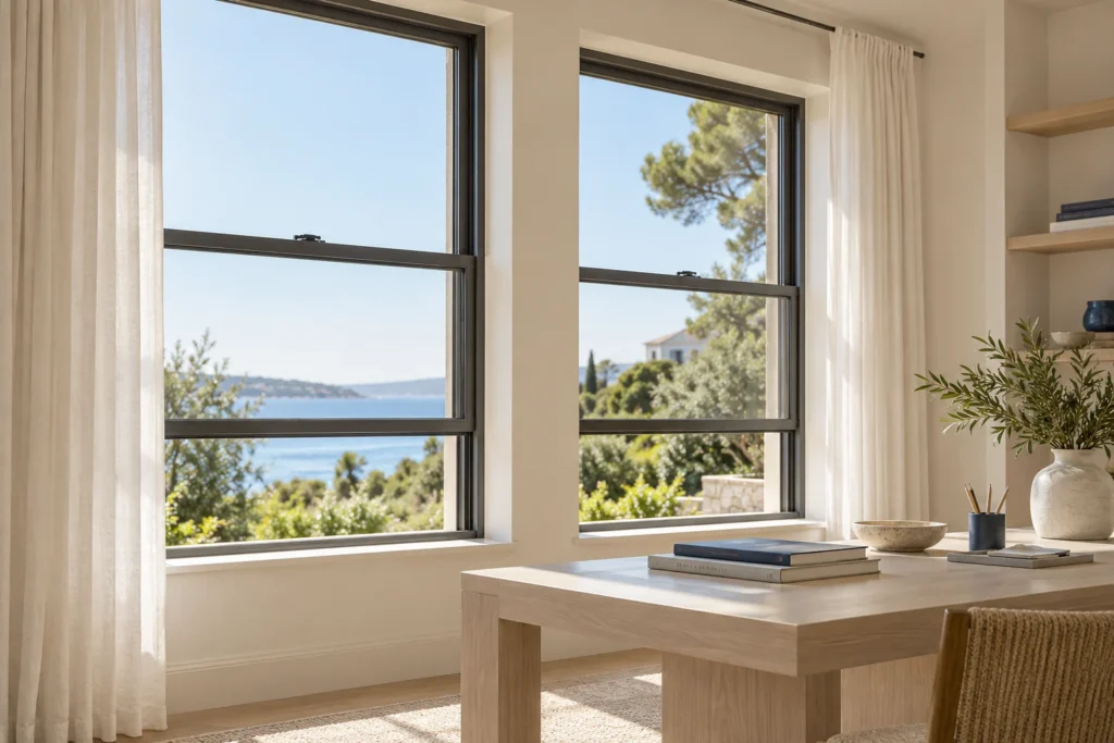 YSH100A Non-Thermal Aluminium Double-Hung Window
