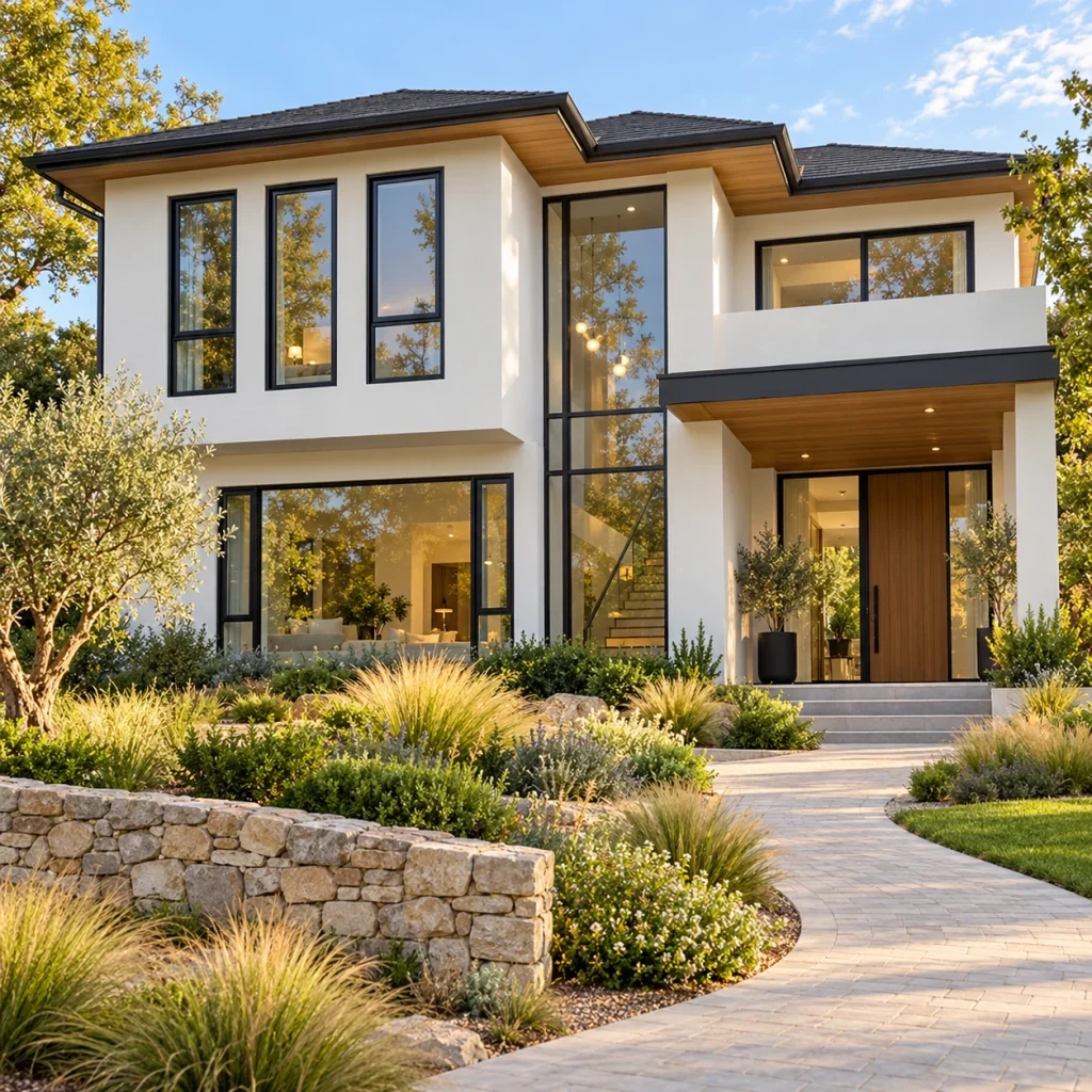 Contemporary home with full-height aluminium windows