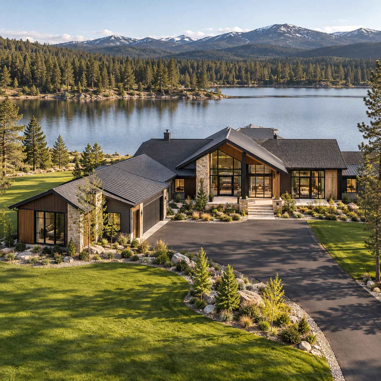 Fenêtres en bord de lac à Bend, Oregon