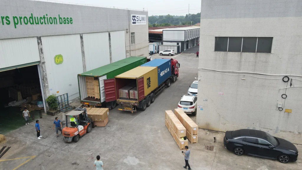 Container loading area at the ENGGIA factory
