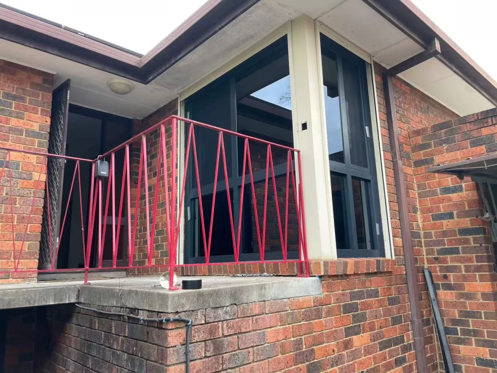 Porch glazing during the installation